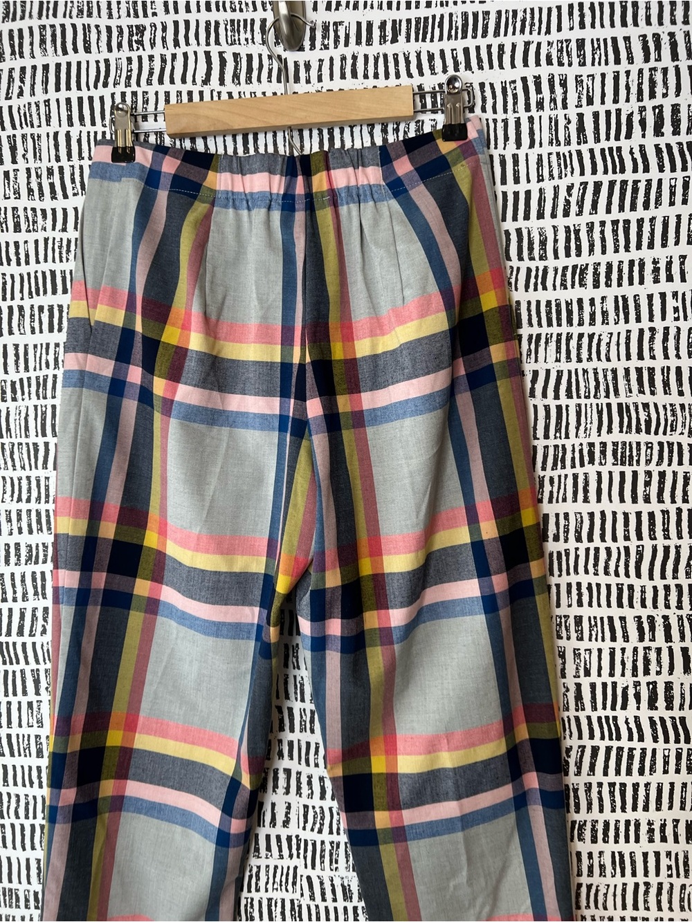 Cory Lynn Calter Plaid Cropped Trousers Pastel Madras High Rise Pants - Picture 8 of 14